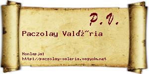 Paczolay Valéria névjegykártya
